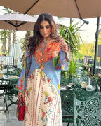 Sunset Bloom Cord Set – Digital Printed 2-Piece Dress