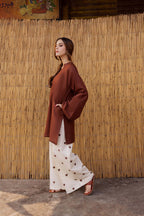 Playful Hearts – Solid Kurta with Printed Trousers