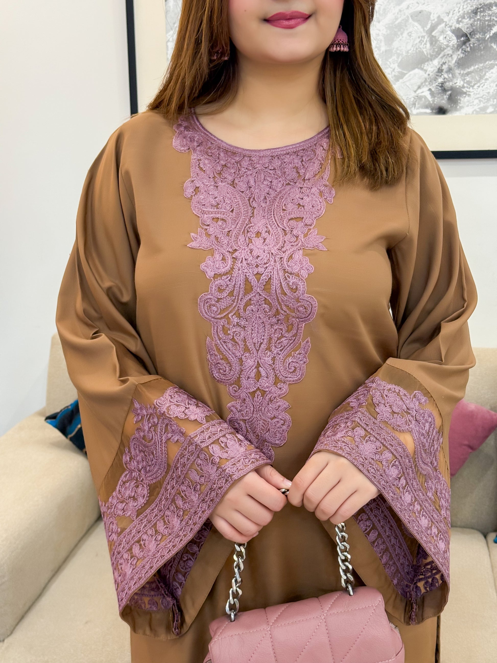 Mauve Aura – Luxury Embroidered Suit