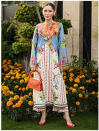 Sunset Bloom Cord Set – Digital Printed 2-Piece Dress