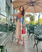 Sunset Bloom Cord Set – Digital Printed 2-Piece Dress