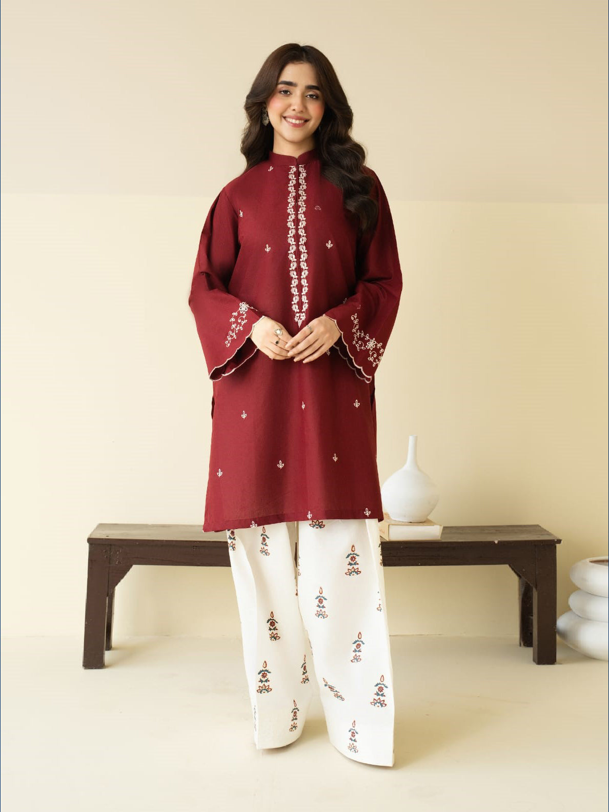 ARZO – Heavy Embroidered 2-Piece Dress (Farshi Shalwar)