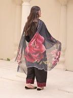 Zaroon – Luxury Embroidered 3-Piece Lawn Set with Farshi Shalwar