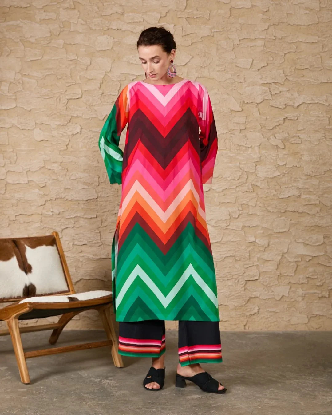 Rang Mehal – Vibrant Chevron Kurta