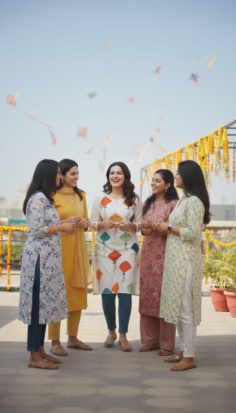 Basant Bloom – Printed Kurti (Stitched)