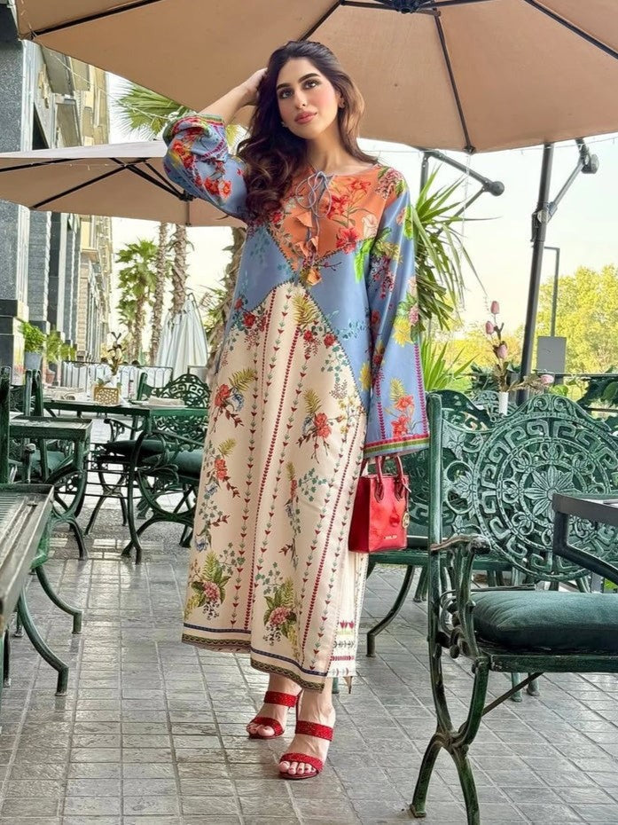 Sunset Bloom Cord Set – Digital Printed 2-Piece Dress